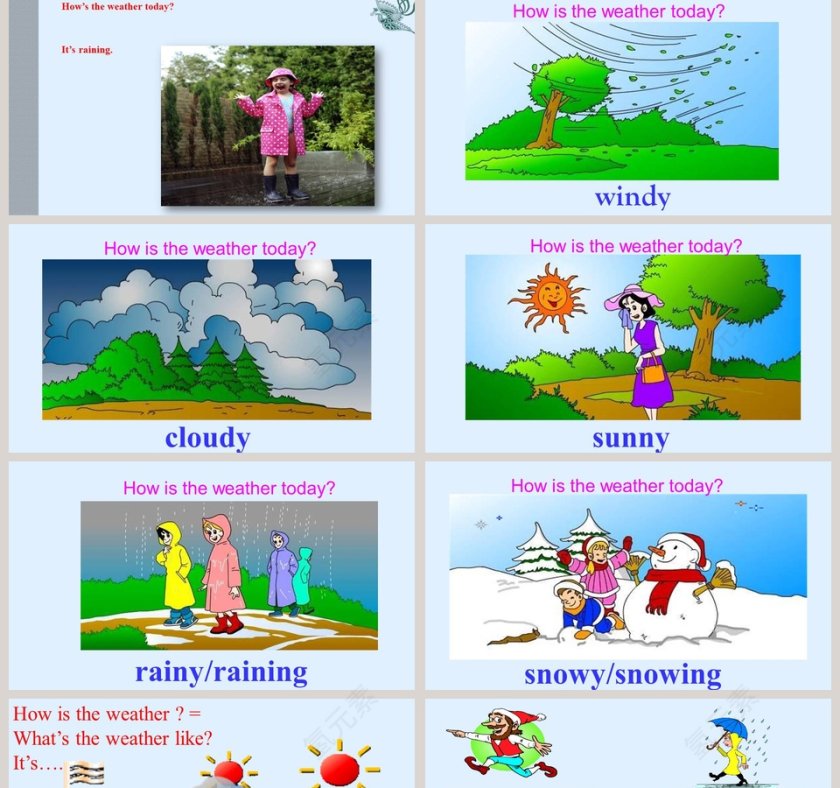Unit 5  Lesson 2-Its snowing教学ppt课件第2张