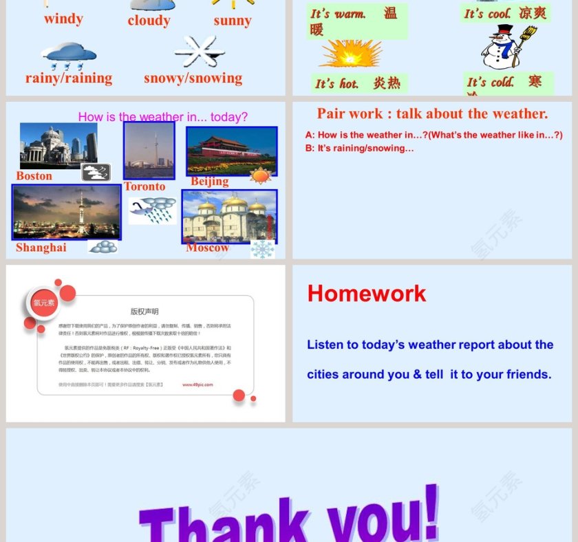 Unit 5  Lesson 2-Its snowing教学ppt课件第3张