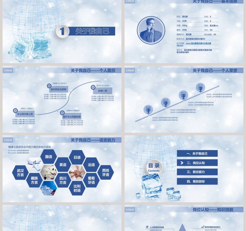 简约清新岗位竞聘PPT报告第2张