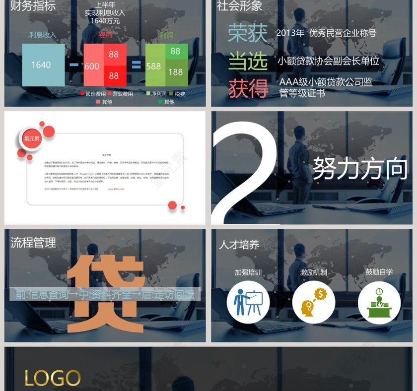  银行信贷金融行业年中工作总结汇报ppt模板第2张