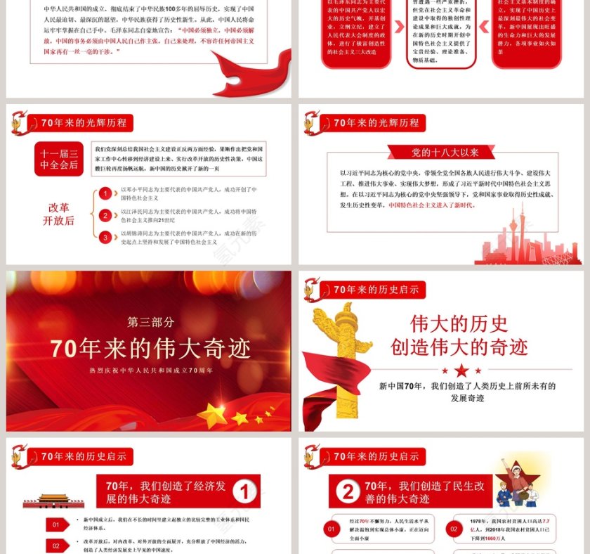 建国70周年祖国70华诞ppt第3张