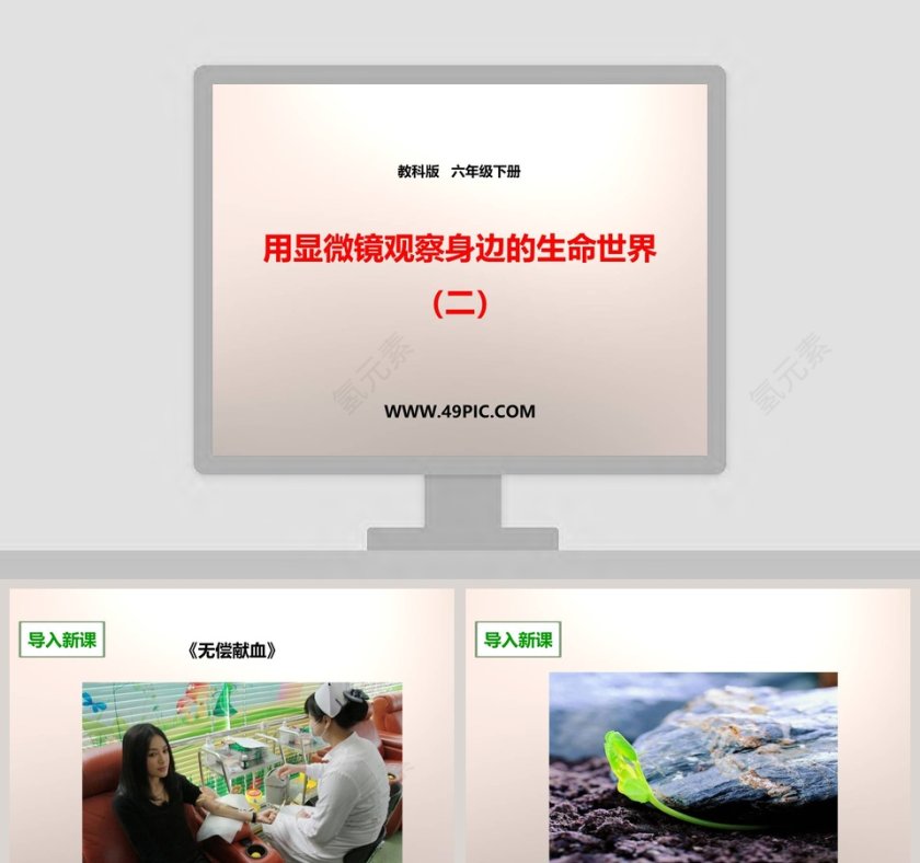 教科版六年级下册课堂教学PPT模板第1张