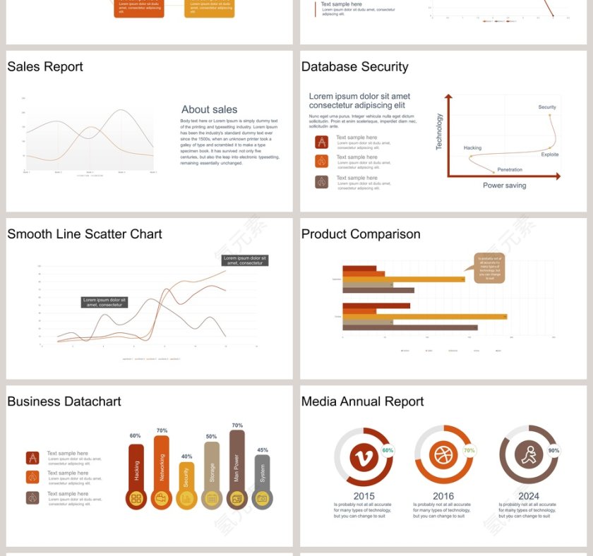 商务演讲可视化图表集PPT模板第4张