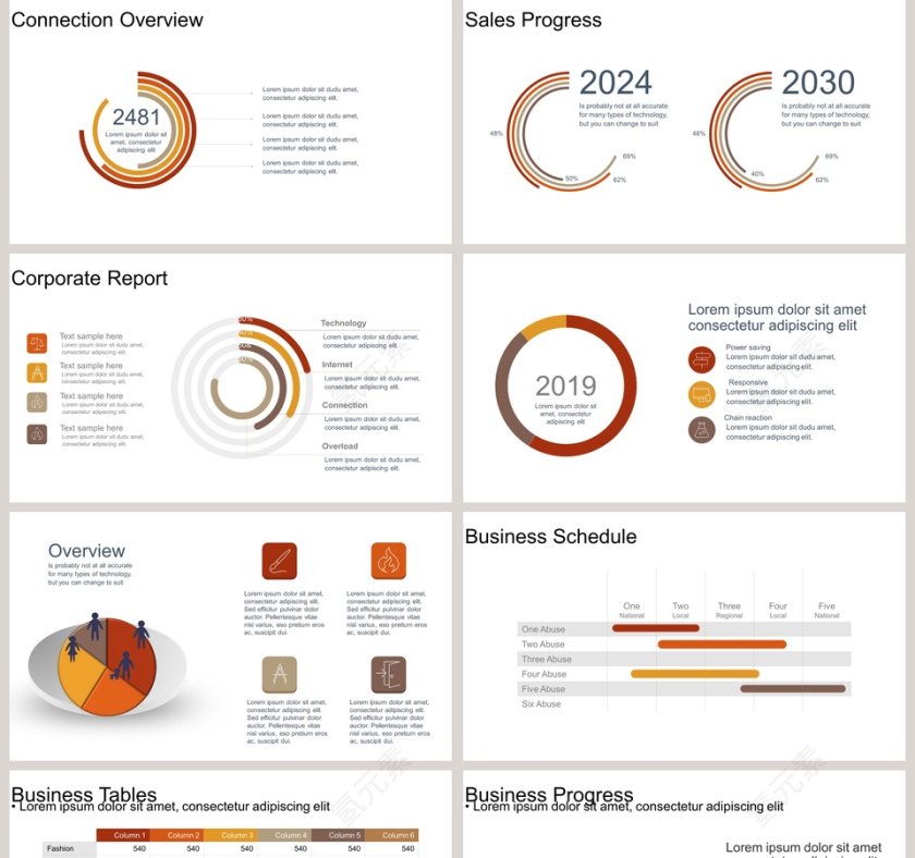 商务演讲可视化图表集PPT模板第5张