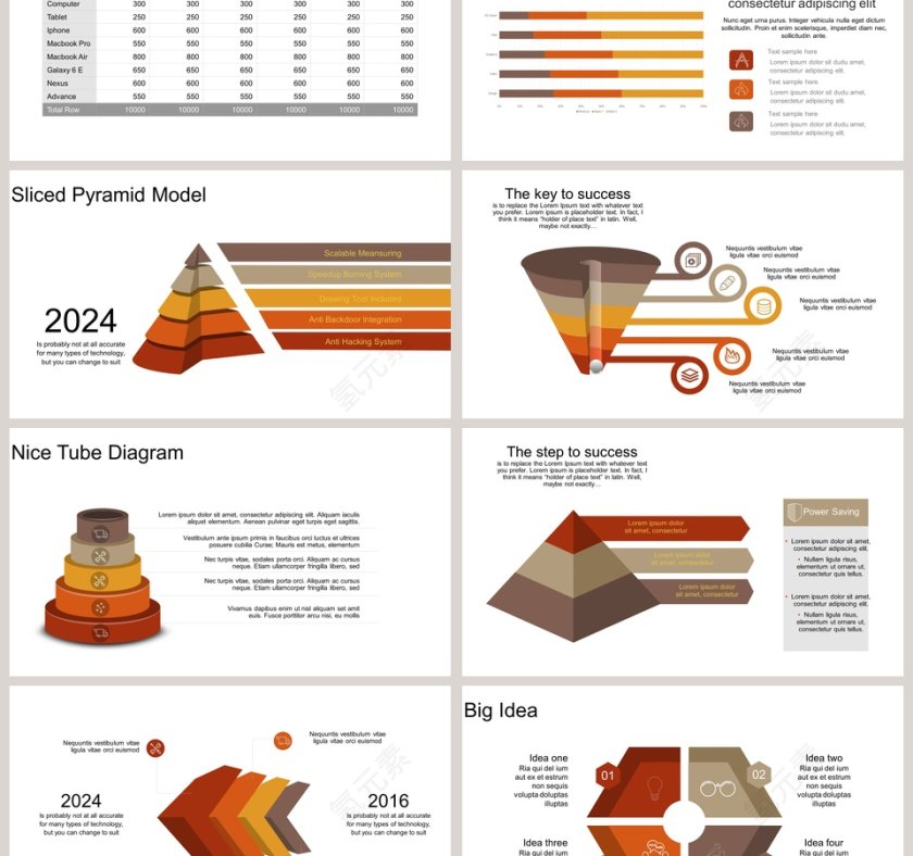 商务演讲可视化图表集PPT模板第6张