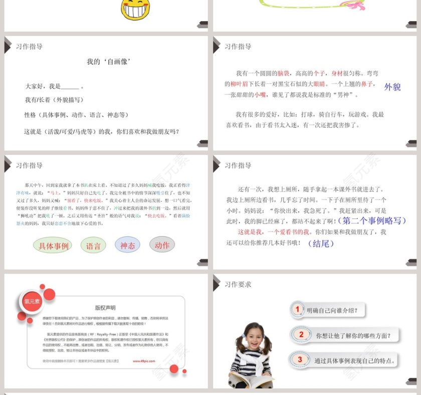 部编版四年级语文下册习作我的自画像语文课件PPT第4张