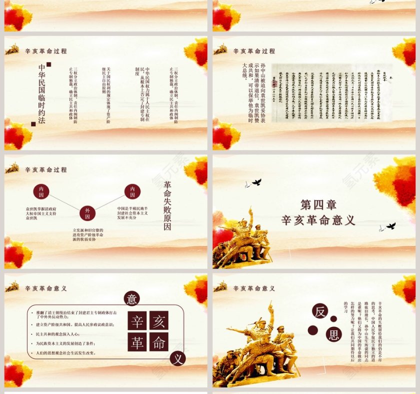 辛亥革命党课孙中山革命纪念日PPT模板   第4张