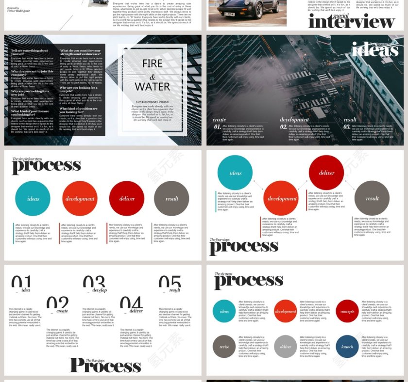 欧美极简PPT杂志风创业书PPT模板第4张