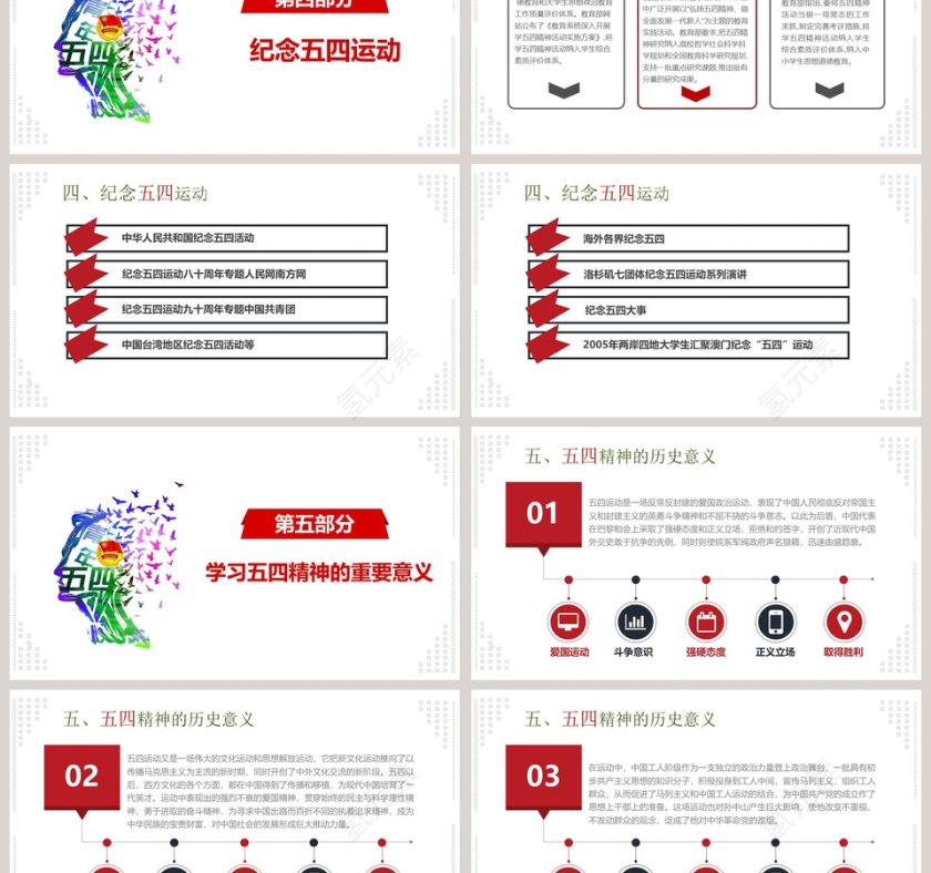 五四青年节PPT第3张