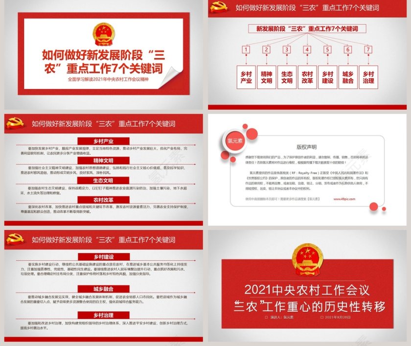 2021中央农村工作会议“三农”工作重心的历史性转移主题学习解读PPT模板第5张