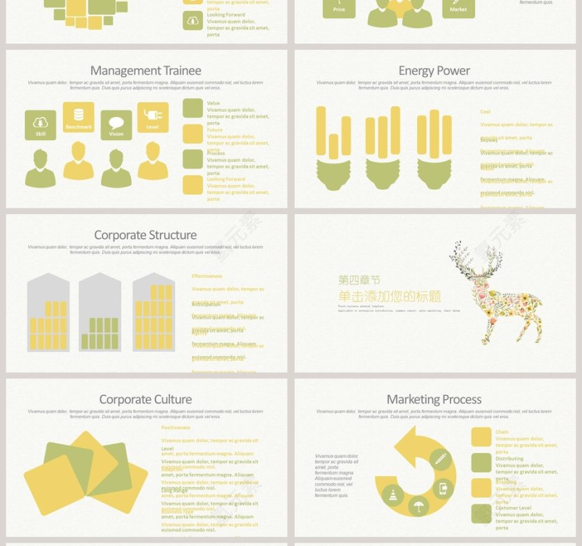 小清新文艺花卉PPT模板教师说课课件PPT第4张