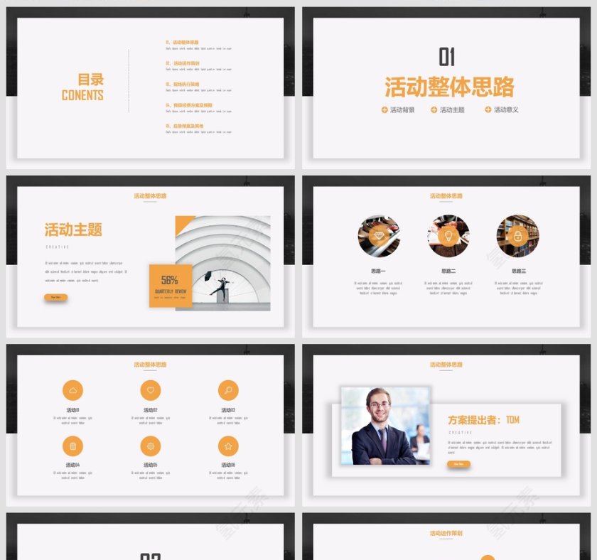 活动策划执行方案汇报商业计划书PPT第2张