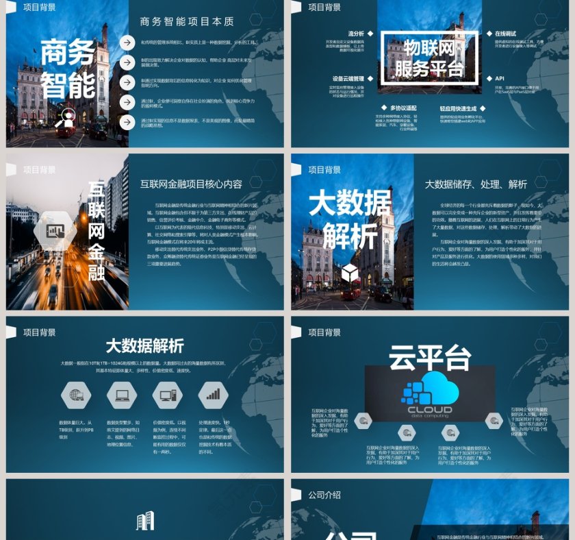 蓝色项目创业招商融资PPT模板第2张