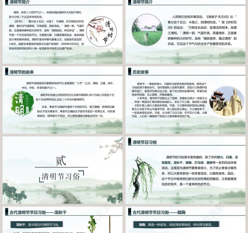 清明节文明祭扫主题班会PPT模板第2张