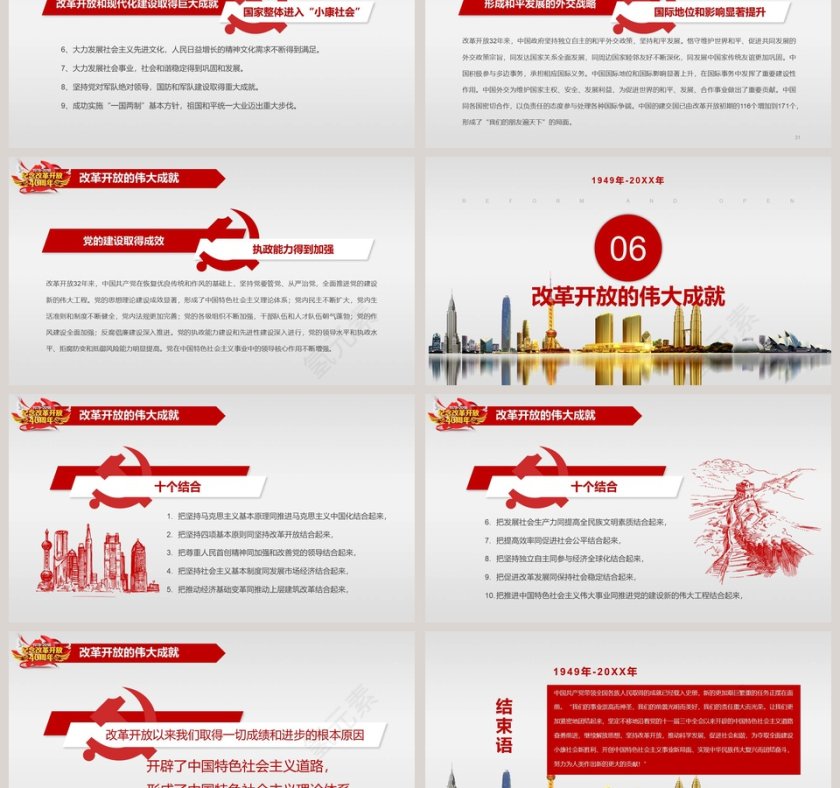 纪念改革开放40周年党课PPT第6张