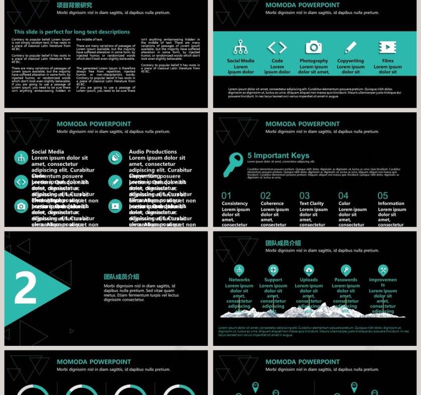 大气三角形商业计划书PPT模板第2张
