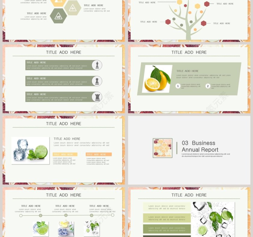 清爽水果背景英语教学课件ppt第3张