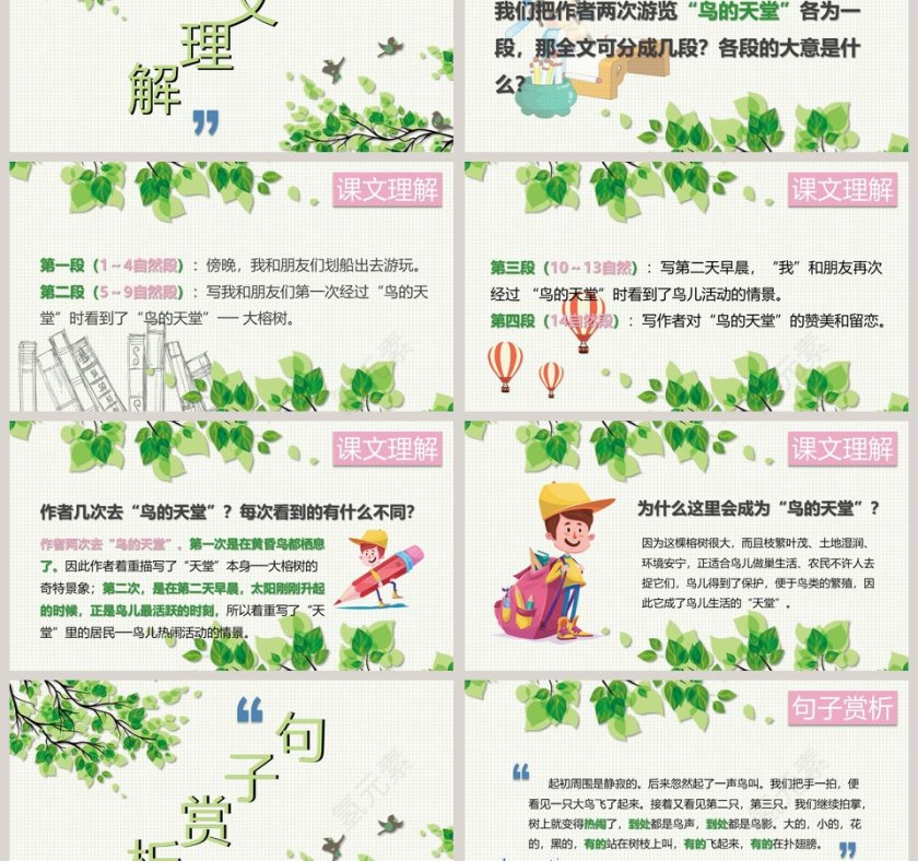 部编版五年级语文鸟的天堂PPT课件第3张