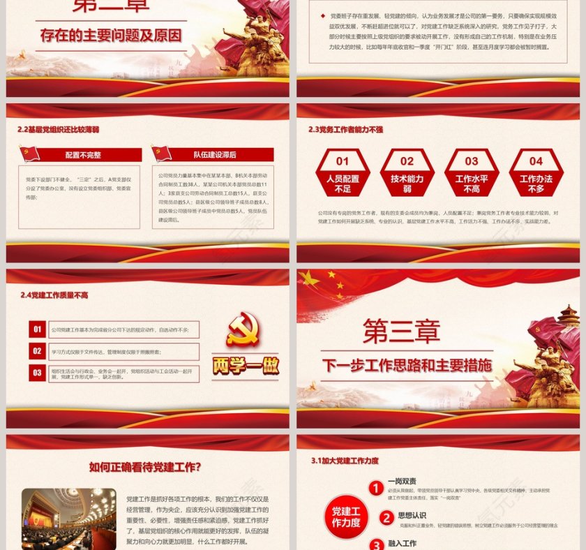 基层党组织党支部工作汇报党政工作汇报PPT 第3张