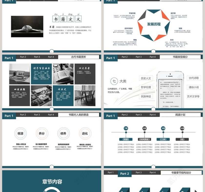 简洁阅读时光教育培训PPT第2张