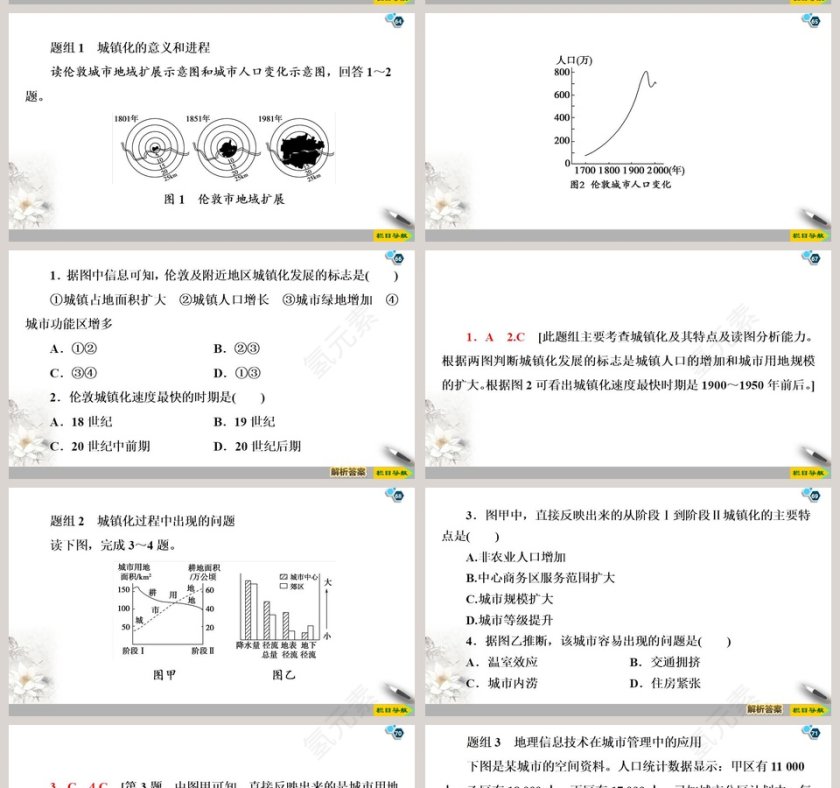 第二章乡村和城镇PPT模板第11张