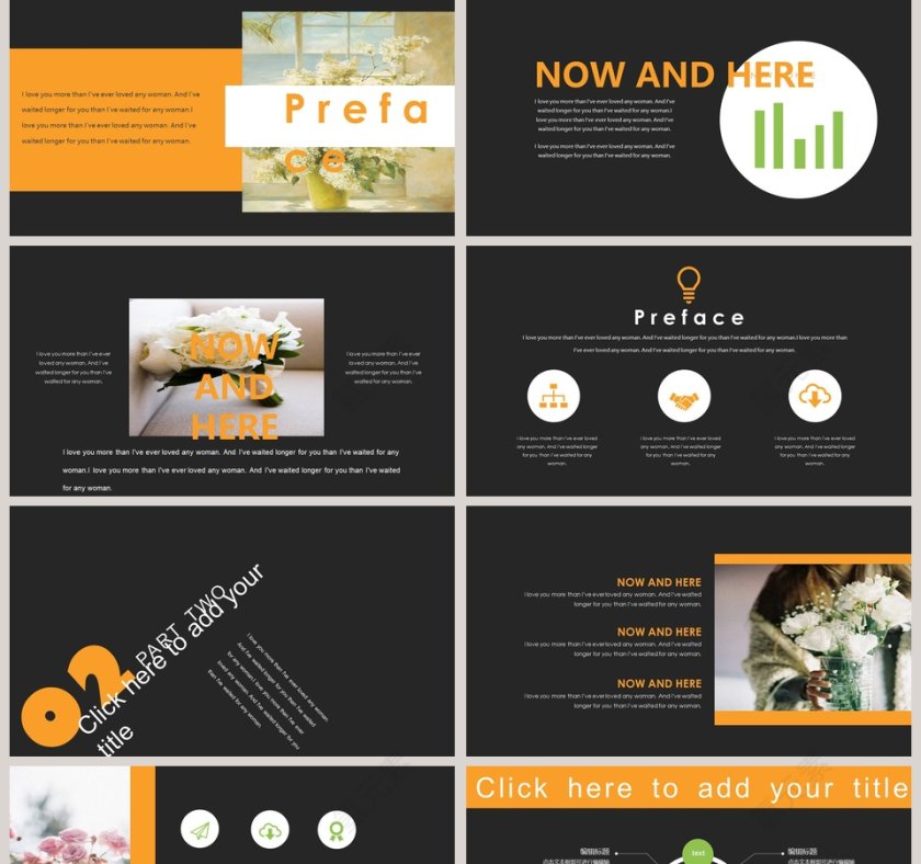 黑色创意文字设计通用PPT模板第2张