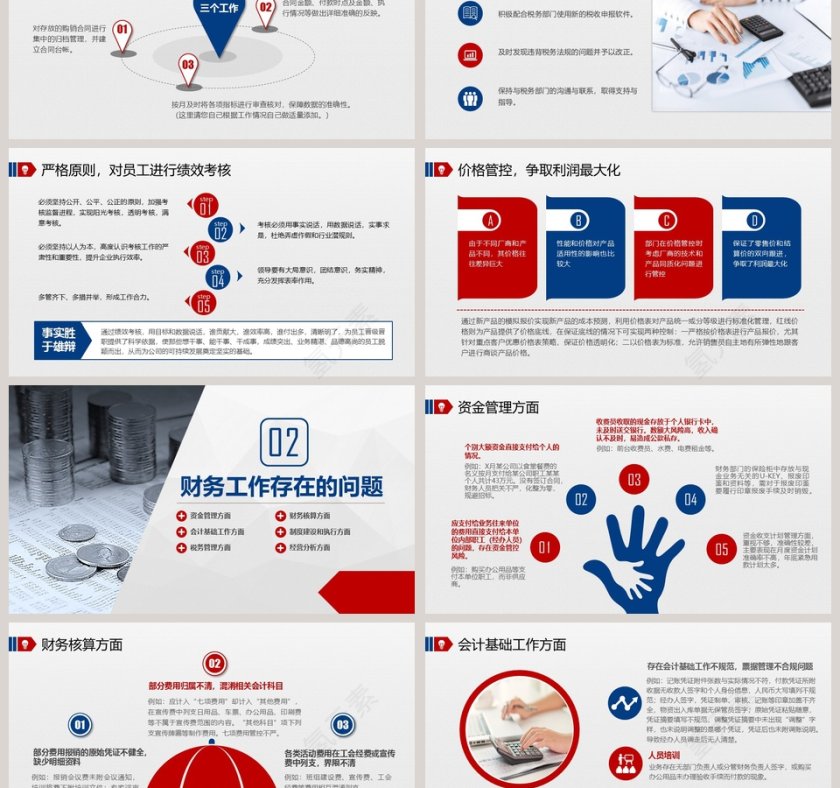 财务部工作总结报告PPT模板第3张