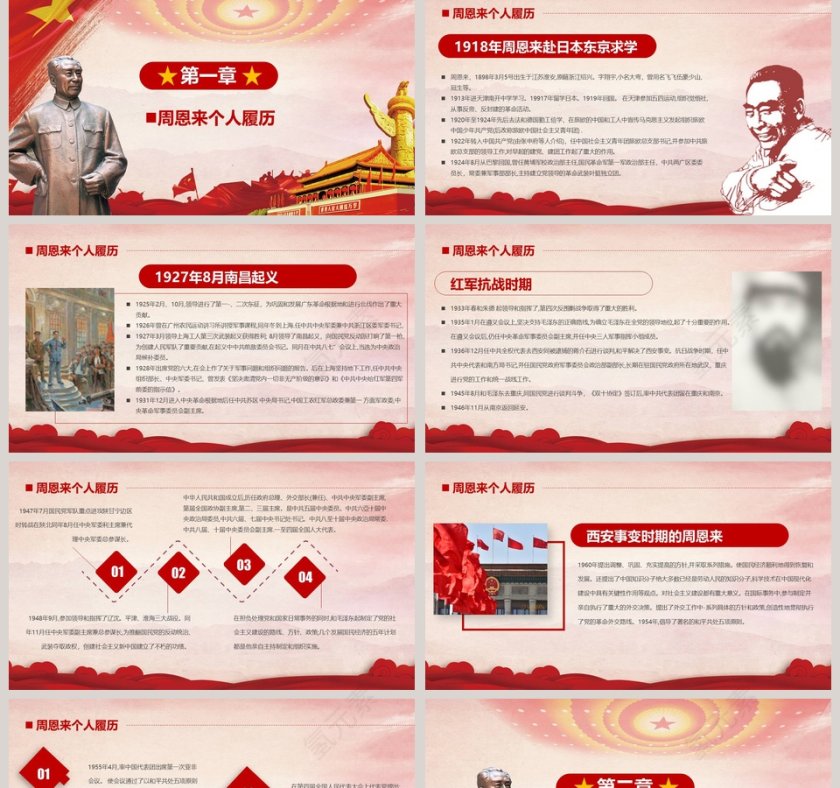 周恩来逝世43周年PPT第2张