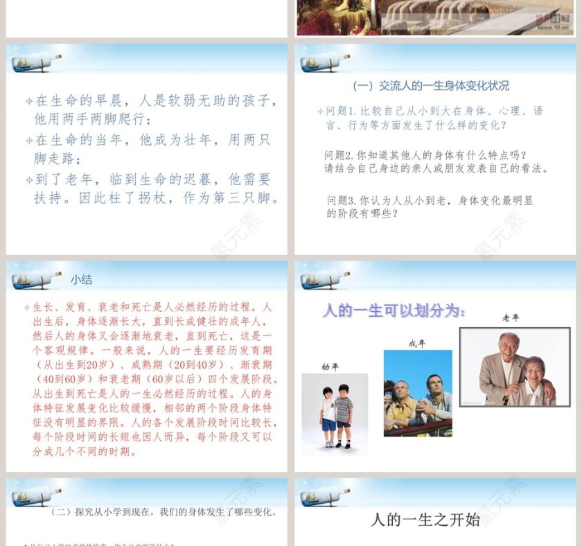 人的一生青岛版五年级科学下册PPT模板大全第2张