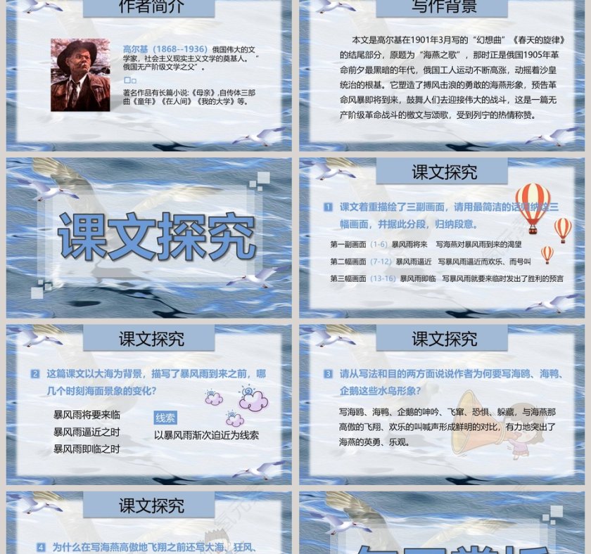 课文解析部编版八年级语文下册海燕语文课件PPT第2张