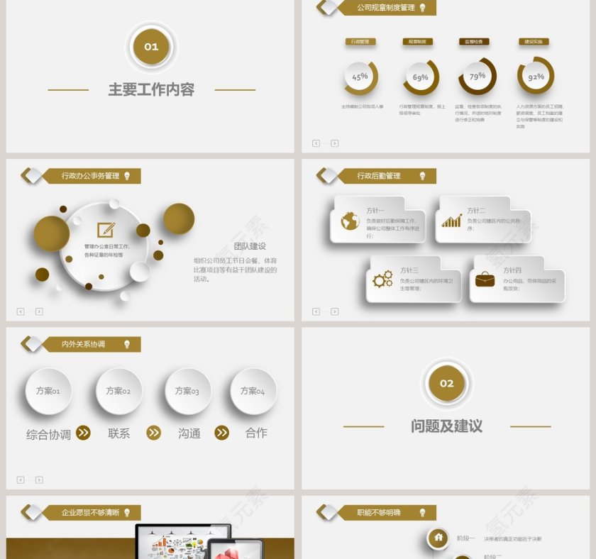红色年终总结部门经理转正述职报告PPT模板干部转正PPT第2张
