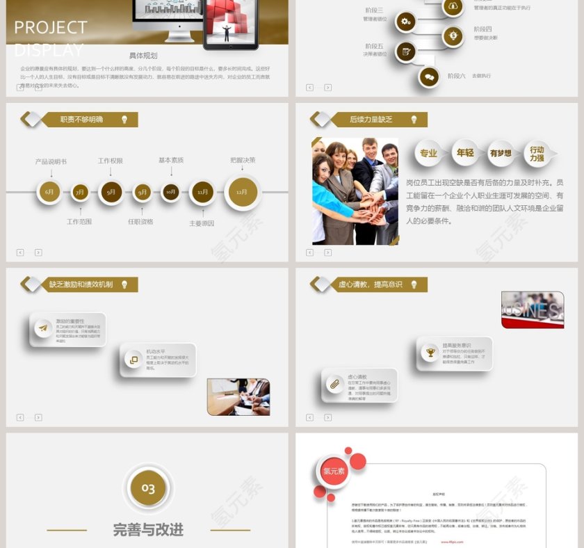 红色年终总结部门经理转正述职报告PPT模板干部转正PPT第3张