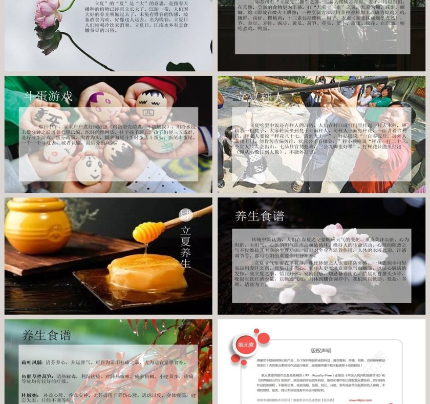传统节气之立夏PPT模板 第3张