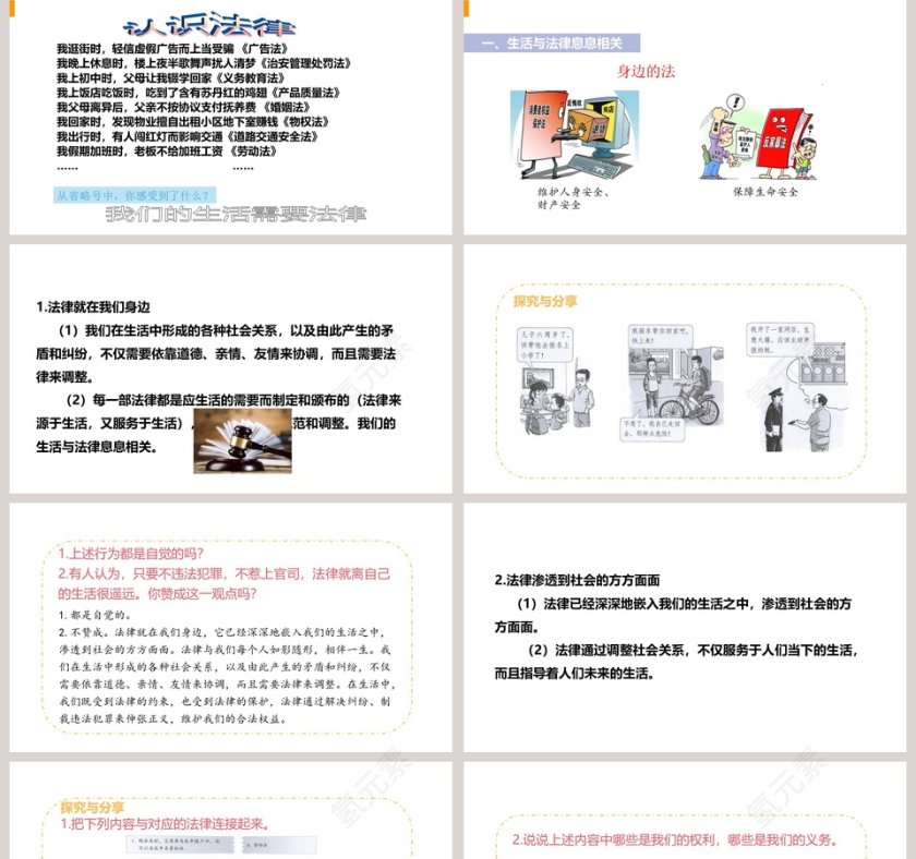 第九课 法律在我们身边 - 教育培训行业PPT模板第2张