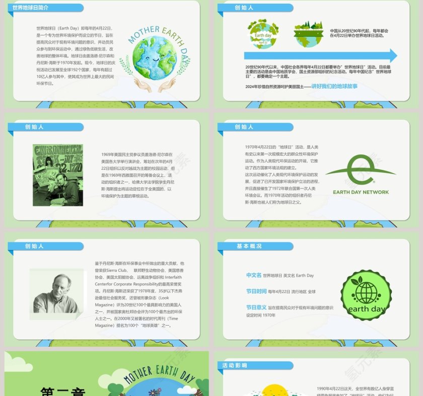 简约清新保护环境世界地球日PPT模板第2张