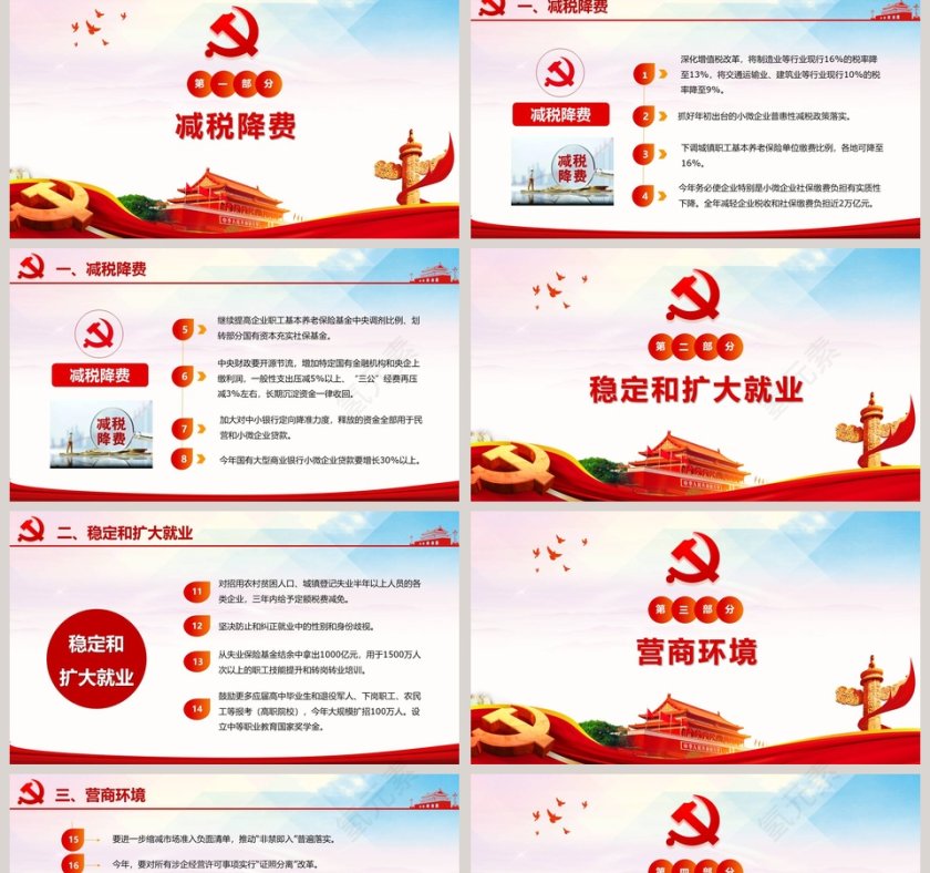 简约聚焦两会工作报告PPT模板第2张