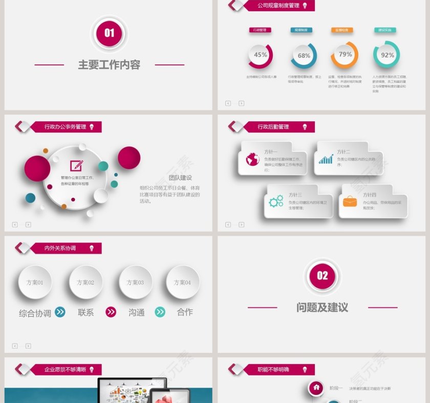 彩色简约部门经理转正报告ppt第2张
