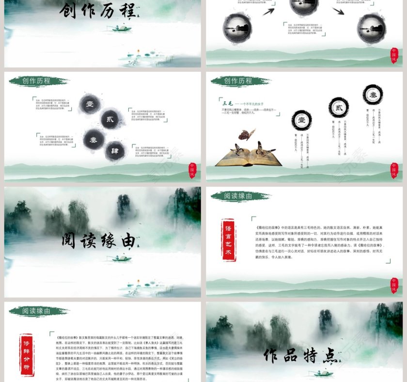 简约中国风读书报告第3张