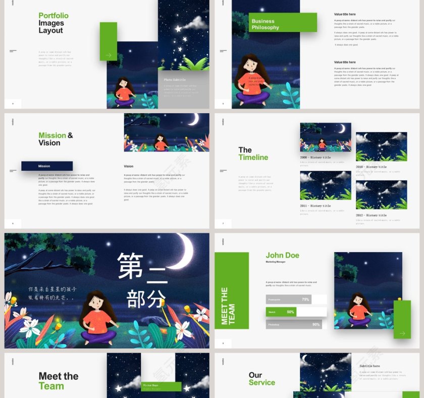 卡通来自星星的孩子教育培训PPT模板第2张