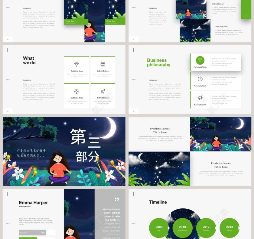 卡通来自星星的孩子教育培训PPT模板第3张