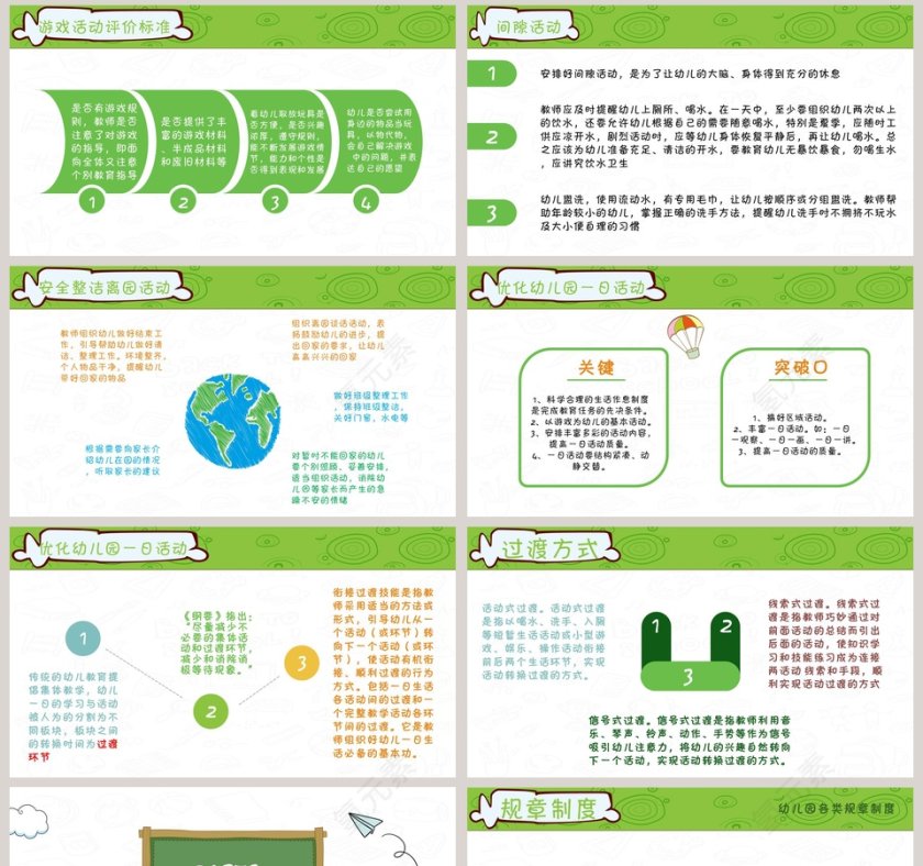 绿色简约幼儿园教师培训PPT第8张