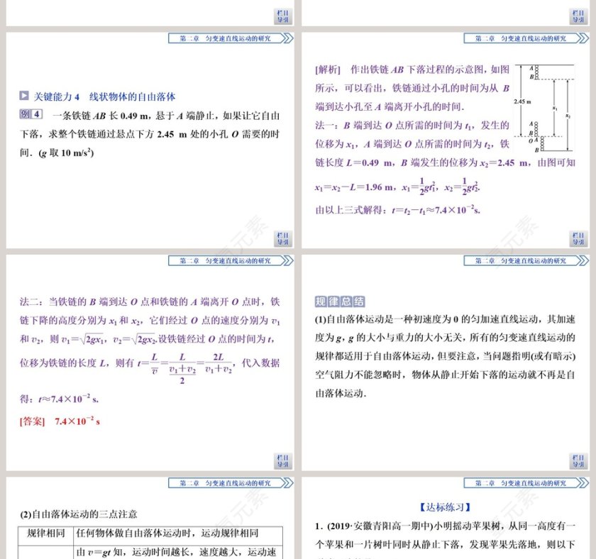 第4节自由落体运动PPT模板第6张