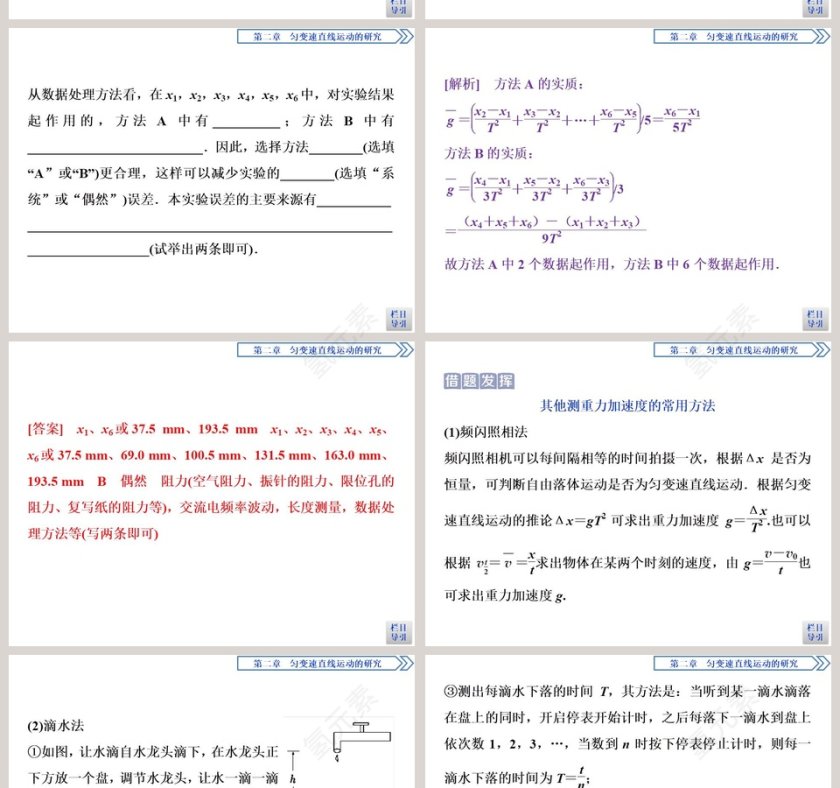 第4节自由落体运动PPT模板第10张