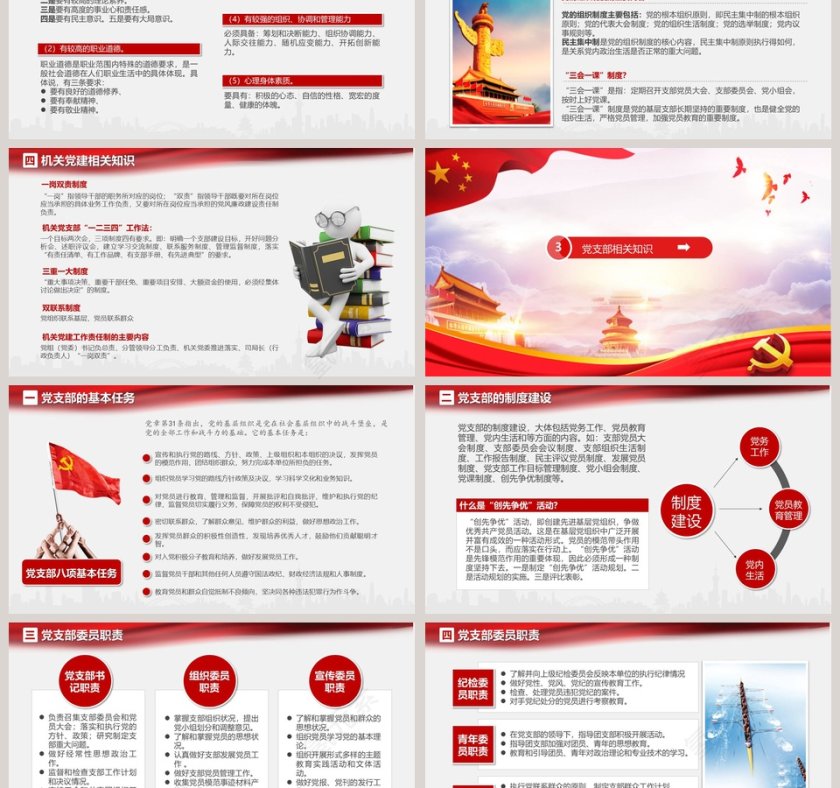 红色简约大气党务知识培训PPT第3张