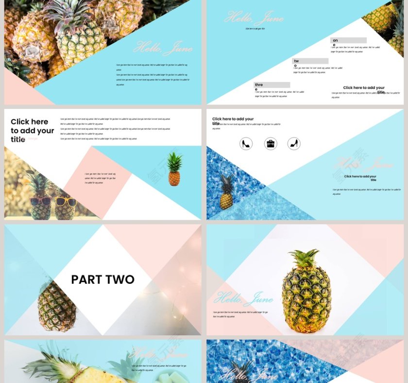 唯美清新夏日清新工作总结PPT第2张