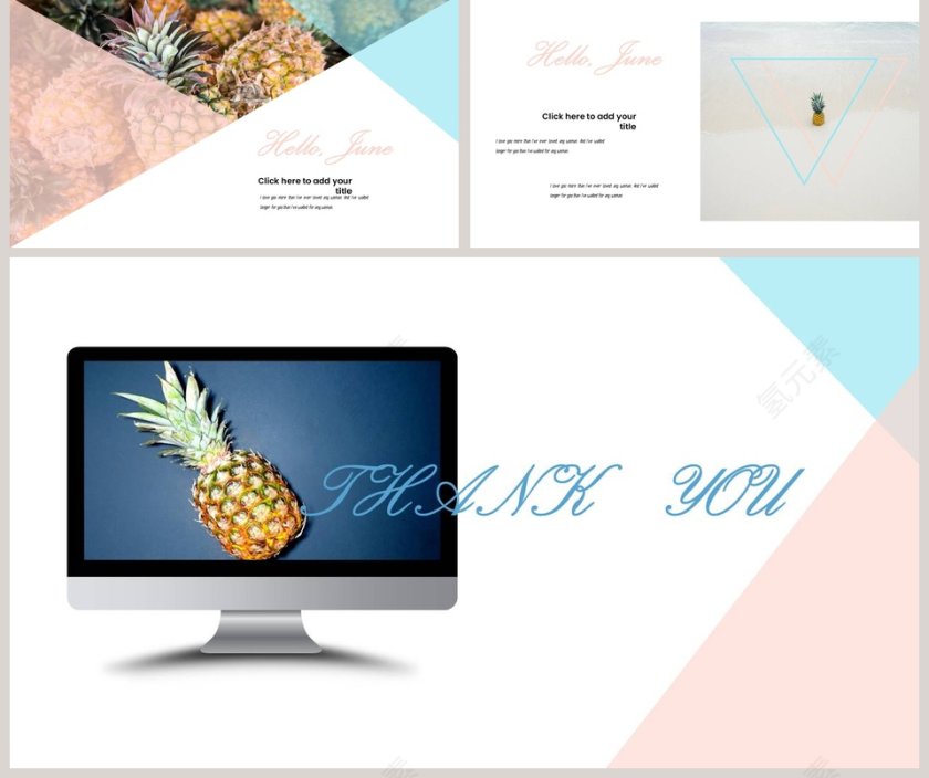 唯美清新夏日清新工作总结PPT第5张