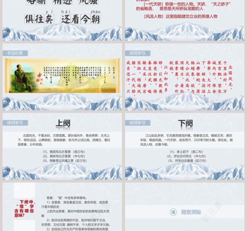初中语文课件PPT《沁园春·雪 》    第3张