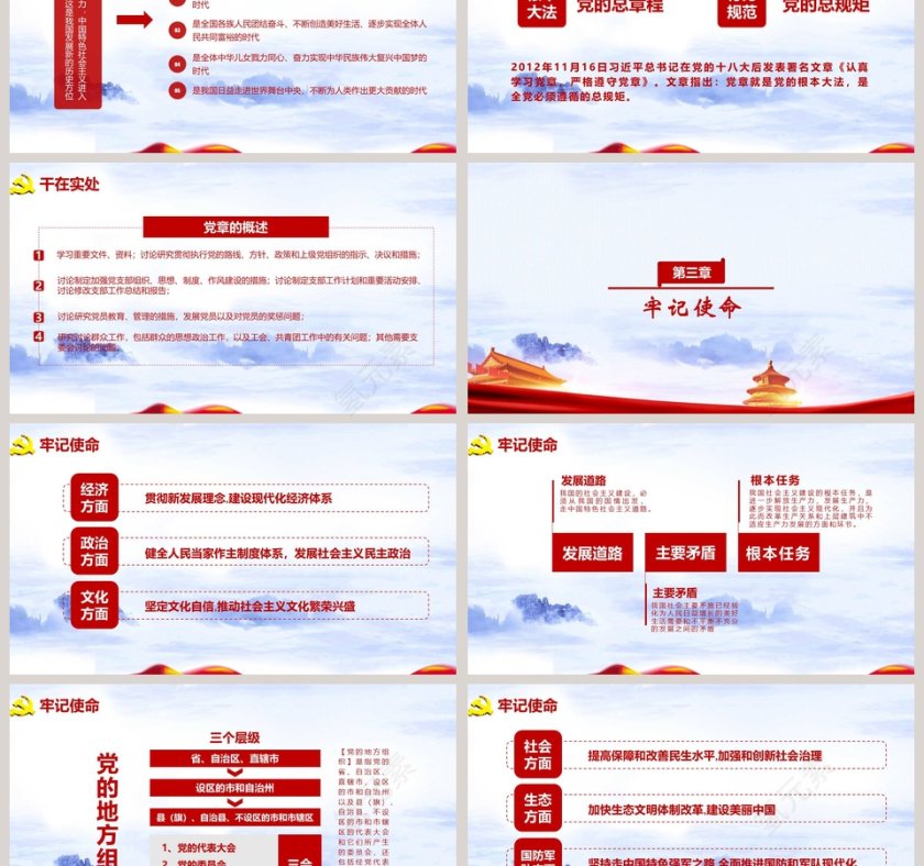 以党章为镜加强党性修养做新时代合格党员PPT模板第3张