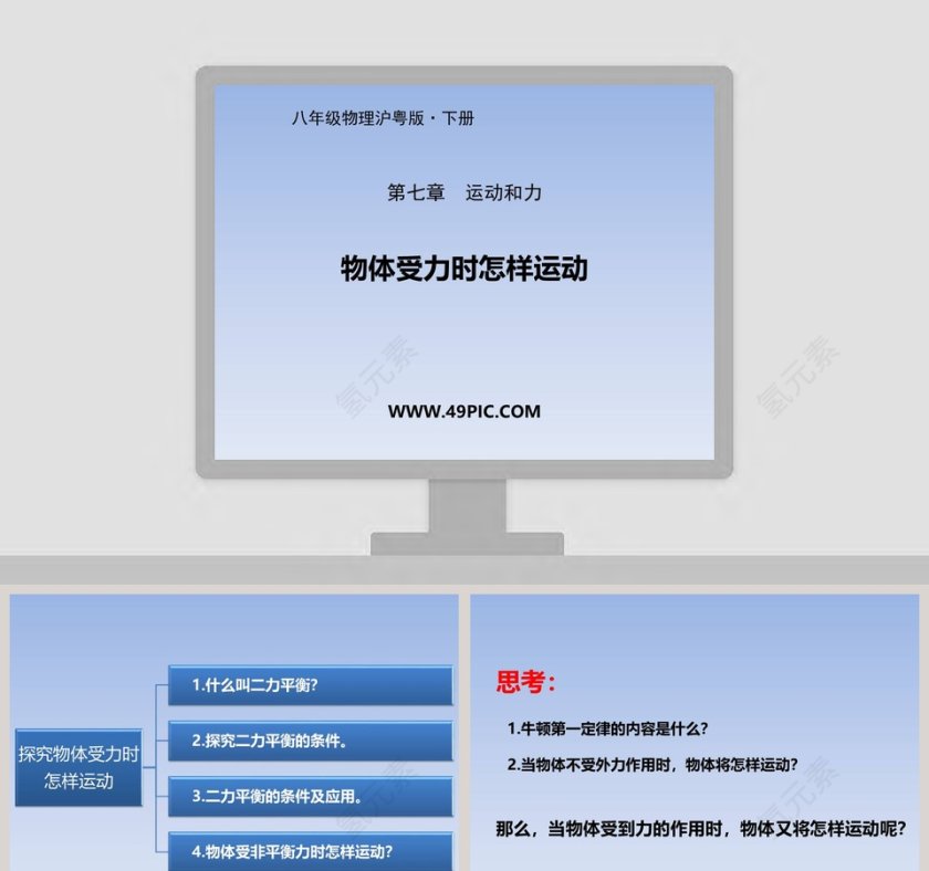 第七章  运动和力-物体受力时怎样运动教学ppt课件第1张