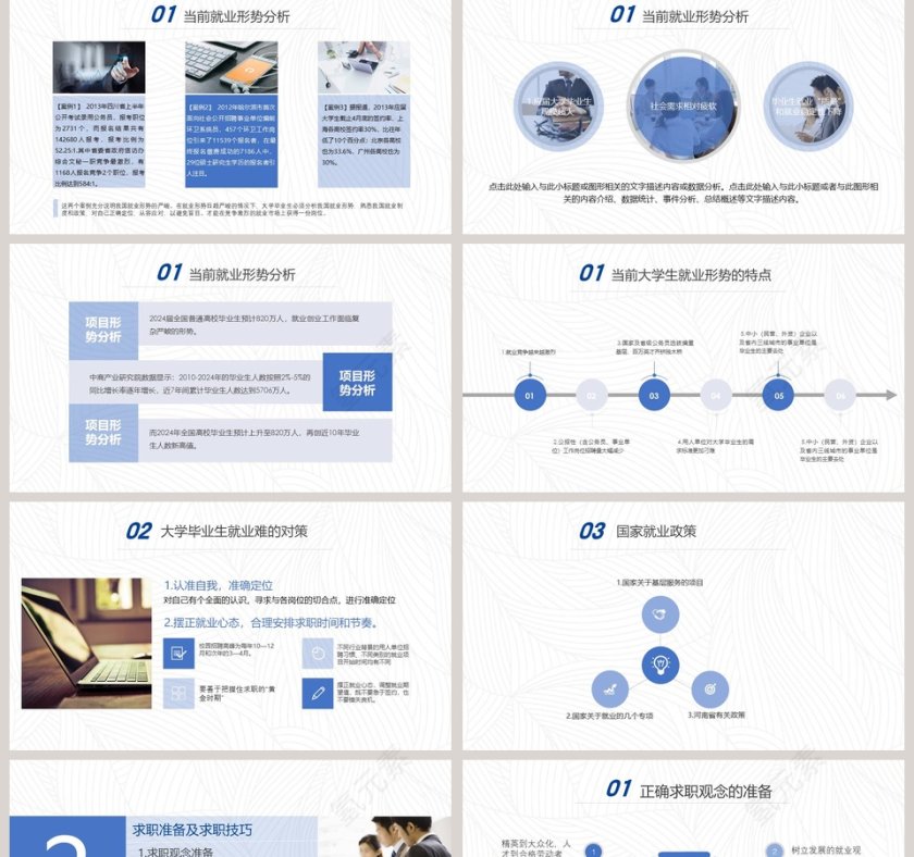 简约大学生就业指导PPT模板 第2张